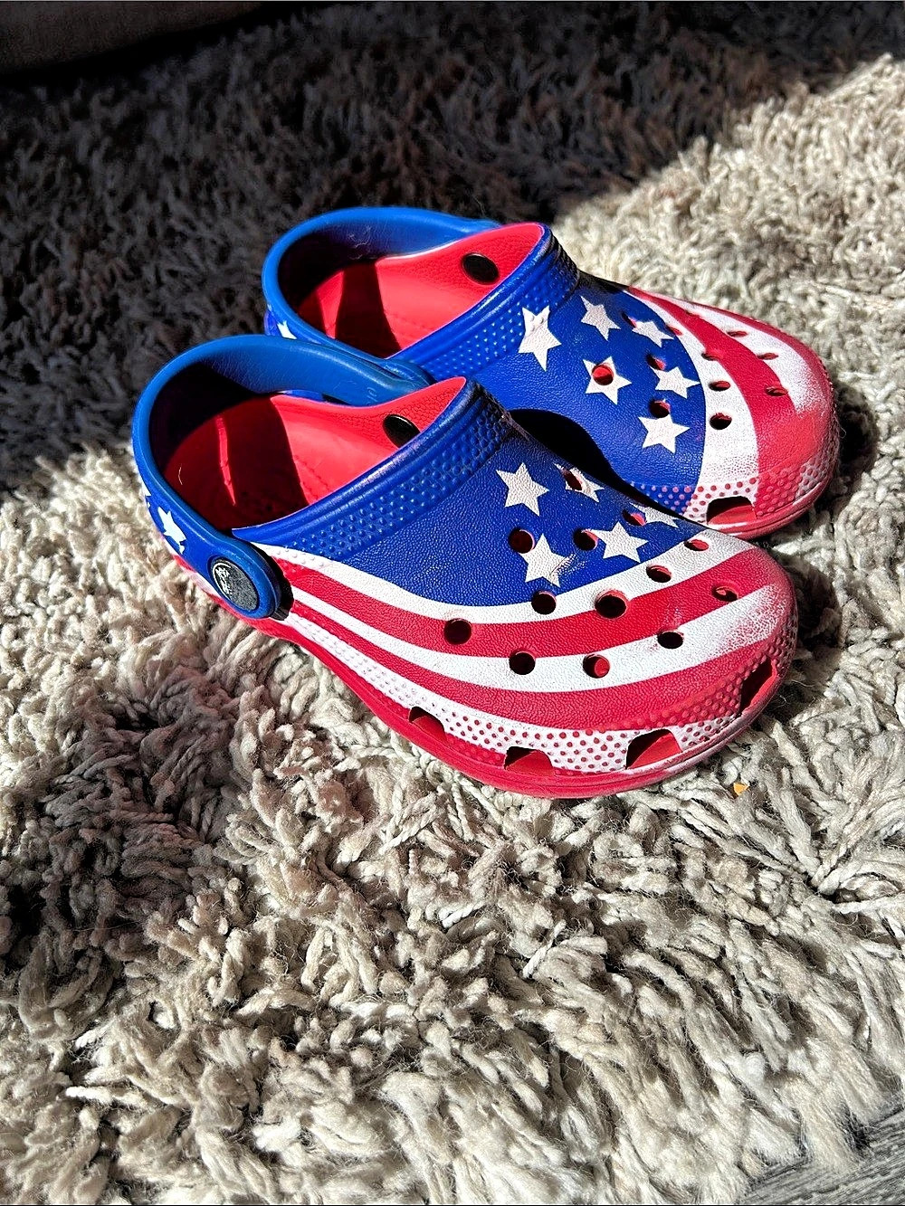 Crocs Kids' Classic American Flag Clogs Red & Blue Baby